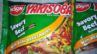 Nissin yakisoba savory beef flavor review [upl. by Lemahs]