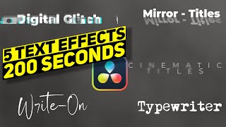 5 INCREDIBLE Text EFFECTS  DaVinci Resolve 18 tutorial [upl. by Zedekiah56]