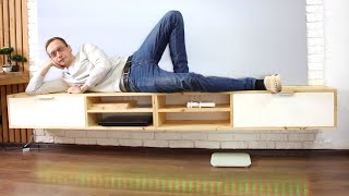 How To Build A Floating Media Console  TV Stand Tutorial  Floating Entertainment Center [upl. by Edea]