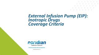 External Infusion Pump EIP Inotropic Drugs Coverage Criteria [upl. by Eleph]