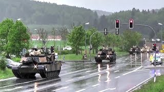 US Tanks amp Howitzers Passing Through German Town [upl. by Tnomel]