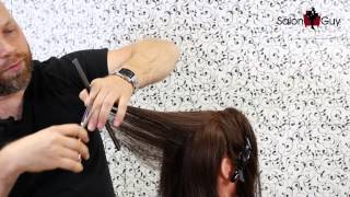 Haircut Tutorial  How to Cut Layers  TheSalonGuy [upl. by Eatnwahs]