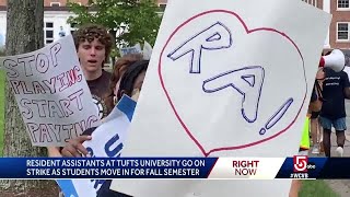 RAs walk out on strike at Tufts University [upl. by Gherlein150]