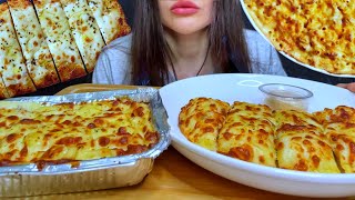 ASMR CREAMY PASTA  CHEESY BREAD MUKBANG  EATING SOUNDS [upl. by Hagep101]