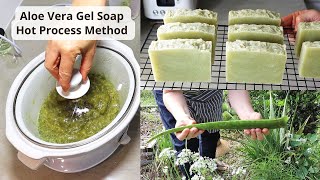 Homemade Aloe Vera Gel Soap Using the Hot Process Method [upl. by Jakie]