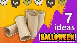 7 Manualidades de Halloween con rollos de papel muy fáciles [upl. by Geesey455]