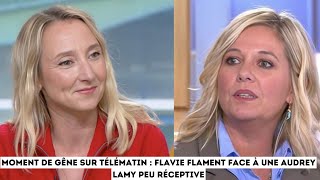 Moment de gêne sur Télématin  Flavie Flament face à une Audrey Lamy peu réceptive [upl. by Yanej]