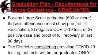 Niagara Wheatfield High School Update on Graduation Planning Spring 2021 [upl. by Nylazor198]