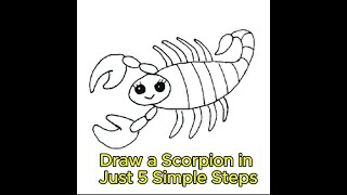 Create a CREEPY Cool Scorpion for KIDS drawingtutorial youtubeshorts artforbeginners fyp [upl. by Erodroeht]