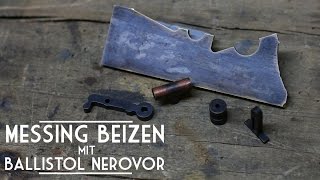 Schwarzbeizen  Brünieren von Messing mit Nerofor Schwarzbeize [upl. by Aleb]