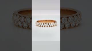 18k Yellow Gold DoubleRow Pavé Diamond Wedding Band  Orogem Jewelers [upl. by Eiddam]