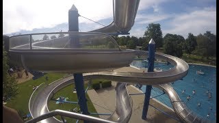 Freibad Rosental Vaihingen Wasserrutsche 100m [upl. by Ajnot269]