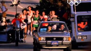 Carlos Lopes Comes Back To Win Marathon Gold  Los Angeles 1984 Olympics [upl. by Euqcaj]