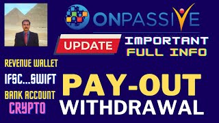 ONPASSIVE PAYOUT WITHDRAWAL BANK ACCOUNT CRYPTO REVENUE WALLET SWIFT LATEST UPDATE [upl. by Mountford]