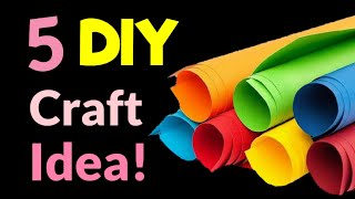 5 EASY CRAFT IDEAS 🌈 School Craft Idea DIY Craft School hacksOrigami craftdiy paper craft ideas [upl. by Ezaria]