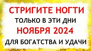 Лунный календарь стрижки ногтей на НОЯБРЬ 2024 Благоприятные и неблагоприятные дни [upl. by Aredna83]