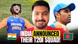 India 🇮🇳 announced their squad for Bangladesh 🇧🇩 T20I series  Mayank Yadav  Suryakumar Yadav [upl. by Meehyr]