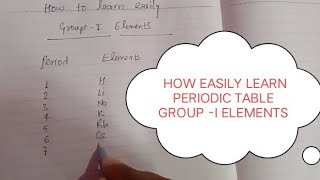 How to learn periodic tabletrick How to learn group I elements  chemistryboardwaale [upl. by Gut]