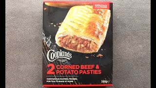 Cooplands CORNED BEEF amp POTATO PASTIES  £150  Heron Foods  Bake At Home  Food Review [upl. by Aleece]