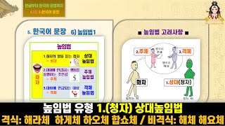 43강 높임법 유형 1청자상대높임법  격식 해라체 하게체 하오체 합쇼체  비격식 해체 해요체 한글부터 한국어 문법까지 5 한국어 문장 6높임법1 [upl. by Holmann]