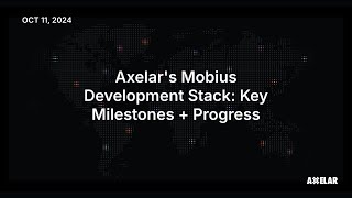 Axelars Mobius Development Stack Milestones  Progress [upl. by Aihsoj]