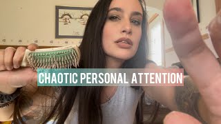 ASMR Fast Paced amp Chaotic Personal Attention touching spiral adjustment focus triggers [upl. by Percy229]