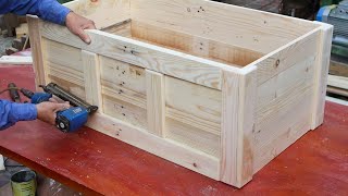 Great Idea On Pallet Woodworking Project  How to Make A Storage Chest From Recycled Wood [upl. by Shaughn253]