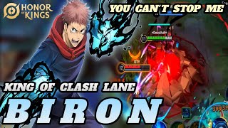 BIRON King of Clash Lane ITADORI YUJI SKIN COLLAB JUJUTSU KAISEN best gameplay  Honor of Kings [upl. by Nivat]