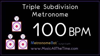 Triple subdivision metronome at 100 BPM MetronomeBot [upl. by Naols381]