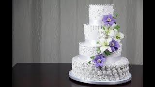 How To Make your Own Buttercream Wedding Cake  Part 2  Global Sugar Art [upl. by Akimrehs]