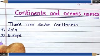 Continents and oceans names  Learn the Continents and Oceans Names and Facts in English Geography [upl. by Willms]