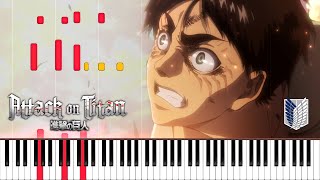 Attack on D  Attack on Titan Season 2 OST Piano Cover  Sheet Music 4K [upl. by Ahtar77]