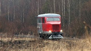 PD1353 narrow gauge draisine Tyosovo peat narrow gauge railway [upl. by Nnairol]