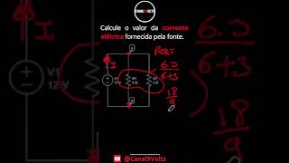 Cálculo de corrente elétrica no circuito paralelo shorts resistor [upl. by Eadahc]