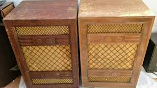 Pair vintage empty Jensen type m speaker cabinets for g610 triaxial for sale vcvdc at MSN dot com [upl. by Roxi]