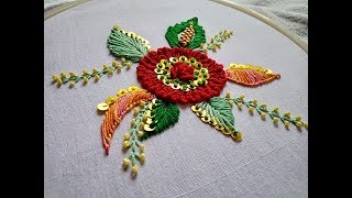 Hand embroidery Trendy hand embroidery design for dresses [upl. by Doniv841]