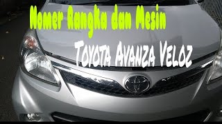 letak Nomer Rangka dan Nomer Mesin Toyota Avanza Veloz [upl. by Anialam]