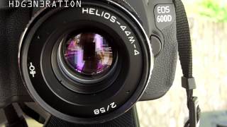 Helios 44M4 lens 58mm M42 on Canon EOS 600D AKA T3i [upl. by Rior355]