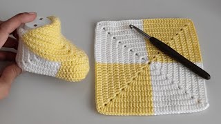 Unleash Your Creativity with the Simplest Crochet Granny Square Baby Booties  Baby Shoes Crochet [upl. by Cynera184]