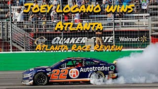 Joey Logano Wins Atlanta 2024 Atlanta Rave Review [upl. by Medarda550]