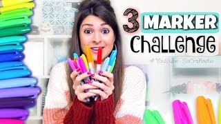 3 MARKER CHALLENGE with SHARPIES [upl. by Naeroled]