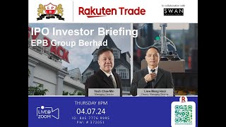 Webinar Rakuten Trade Ideas 🎯  EPB Group Bhd [upl. by Mahgem372]