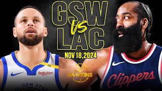 Golden State Warriors vs Los Angeles Clippers Full Game Highlights  Nov 18 2024  FreeDawkins [upl. by Ava931]