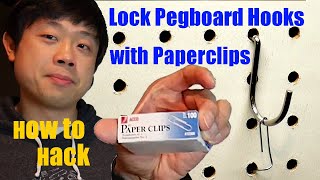 How to Quickly Secure Any Pegboard Hook With A PaperClip Keep All Pegboard Hooks From Falling Out [upl. by Riker557]