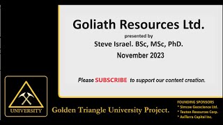 Goliath Resources with Steve Israel [upl. by Niriam]