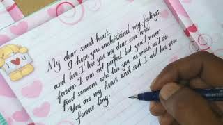 How to write love letter very impressive  how to write neat and clean [upl. by Aenahs]