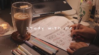 STUDY WITH ME 3hrs ‧˚･☾ exam edition 5010 pomodoro [upl. by Nayr]