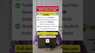 Security Bank External Scholarship 2024  Apply Now [upl. by Whall]