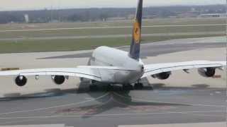 Lufthansa Airbus A380 start in FrankfurtMain HD 1080p [upl. by Aicital636]