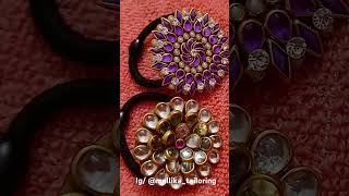 Hair bandHair clipsilkthreadbangles stone aariwork handmade [upl. by Liamaj178]